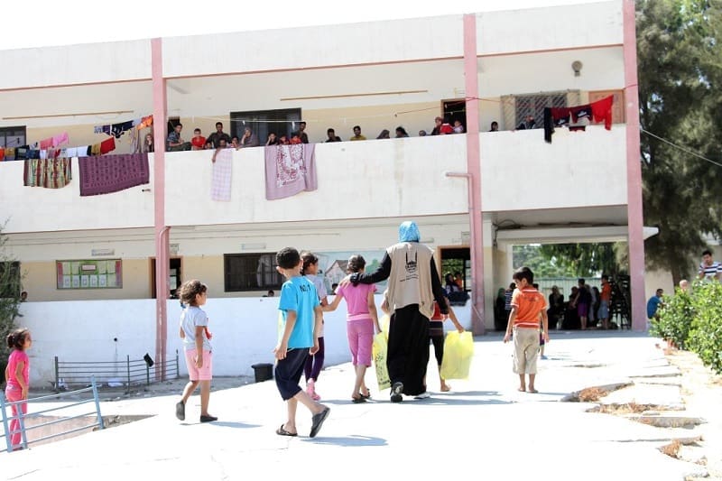 Islamic Relief delivers emergency aid at a shelter in Gaza.